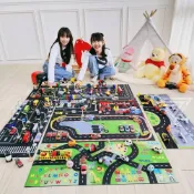 (店+)台灣道路場景 車車墊 1:64 模型車遊戲墊 交通遊戲墊 滑鼠墊 玩具車地墊 停車場場景(適用 tomika 風火輪 樂高 1/64玩具車)