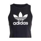 【adidas 愛迪達】Trefoil Tank 女 背心 運動 休閒 經典 三葉草 挖背 棉質 舒適 黑白(IU0067)