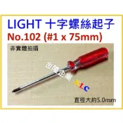 (店+)【天隆五金】LIGHT 102號 #1 X 75mm 十字 螺絲起子