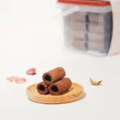 【花見夫人】一口蛋捲 可可口味 無水奶油 天然 無添加 隨行桶