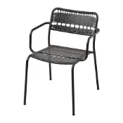 【IKEA 宜家家居】LÄCKÖ 戶外扶手椅，深灰色