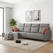 【IDEA】柯達耐磨加長人工皮革L型轉角沙發/皮沙發 貴妃沙發椅 4人座沙發(280CM)