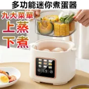 出貨丨可24小時預約 上蒸下煮 免看管 多功能迷你煮蛋器 110V早餐機蒸蛋器 溏心蛋 智能煮蛋機 防乾燒斷電斷電保護