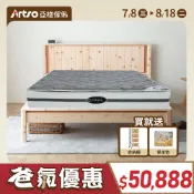 【Artso 亞梭傢俬】【網路獨家】Muku無垢檜木雙人床+ES伊麗絲石墨烯雙人護背床墊