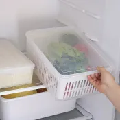 協貿國際日用品生活7館 大容量冰箱水果蔬菜收納盒保鮮盒廚房帶瀝水籃塑料洗菜盆冷凍盒