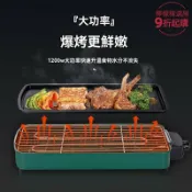 檸檬精選屋 【無煙不沾】家用烤肉機 電烤盤 涮烤一體鍋 韓式燒烤 多功能料理鍋 室內火鍋 不粘塗層 智能控溫 家庭聚會必備