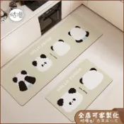 台製+環保安心用 可愛熊貓廚房地墊 吸水防油污 矽藻土地墊 腳踏墊廚房 長形 珪藻土軟地墊 浴室地墊 止滑 可客製大尺寸