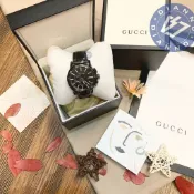 免運 帝安諾-實體店面 全新正品 Gucci 手錶 G-Chrono系列男女 中性腕錶 真皮商務計時石英錶 大G男錶 黑