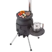 (店+)【LOGOS】多功能鋁合金鑄鐵B.B.Q煙囪暖爐 LG81050003 鋁合金 鑄鐵爐  bbq 露營 暖爐 愛露愛玩