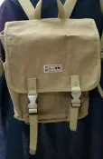 一澤信三郎後背包手提帆布包2邊證件手機零錢袋＋蓋子耐用背包卡其色超級耐用