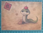 明信片- 空白明信片 蛇年 明信片 二張