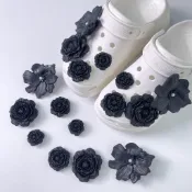 泡芙花束鞋花適配corss立體高級感diy杜鵑花鞋飾品鞋釦洞洞鞋配飾