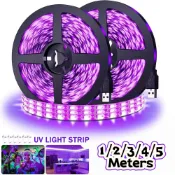 USB 全光譜 DC5V LED 植物燈條 60LEDs/M 觸摸可調光 1-5M UV 植物燈,適用於臥室掛毯海報熒光