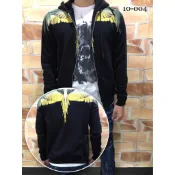 高雄凡賽斯歐洲精品 MARCELO BURLON MB 經典款 基本款 肩膀黃色翅膀 黑色 連帽外套 外套