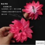 ✨新品熱賣✨女頭飾品髮飾髮夾拉丁舞傣族舞蹈道具服配飾表演頭花戲曲頭花紅色QVRB