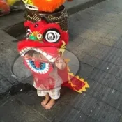 舞獅頭 醒獅 錶演衣服 南獅 羊毛舞獅頭可眨眼套裝 塑料幼兒童舞獅子幼兒錶演新款民間工藝兒童獅頭兒童舞獅子幼兒園表演道具