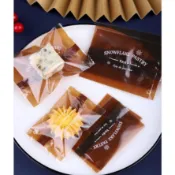 【芳焙】(隔日) 咖色英文包裝袋 7*10 金色英文牛軋餅袋 雪花酥袋 糖果袋 餅乾袋 機封袋
