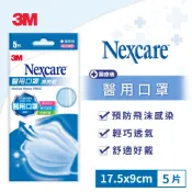 3M品牌旗艦店 3M Nexcare成人醫用口罩-粉藍(5片包)雙鋼印醫療口罩 7100309370