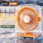 UM有米家居 跨境新款透明桌面風扇家用臺式電風扇辦公大風力USB充電式循環扇#有米家居#