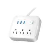 (店+)【TRISTAR】三孔+3孔USB插座電源轉接器TS-USB166(雲間白)