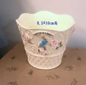 【浪漫349】比得兔玫瑰鍛鐵飾條置物籃波麗材質