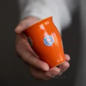 雅致 皮球花 聞香杯 品茗杯 小茶杯 單杯 中式 復古 陶瓷 功夫茶具 家用茶器 茶道配件 手作茶具