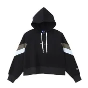 【Champion】官方直營-SPORTS 刺繡草寫LOGO磨毛寬版連帽TEE-女(4色可選)