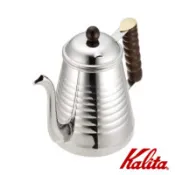 【百利市購物中心】Kalita 不鏽鋼原木手把波紋細口壺(鶴嘴手沖壺)1000ml