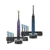 【Philips 飛利浦】HX9911亮白隨行智能鑽石音波電動牙刷 2入組(買2送8入刷頭HX9044/86)