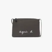 agnes b. Voyage 經典logo帆布肩背包(綠)