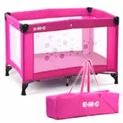 【百利市購物中心】EMC 輕巧型安全嬰兒床(具遊戲功能)(紅色)