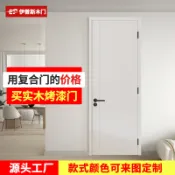優選熱銷🥇 訂金 定製現代簡約白色多層實木烤漆門套裝臥室室內門木門房間門