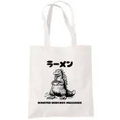 RAMEN MONSTER 帆布環保購物袋 米白 帆布袋 TOTE托特包禮物怪獸哥吉拉服飾日本godzilla拉麵