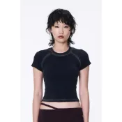 SILVER NINE Washed Open-Back logo Top