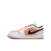 (店+)【NIKE 耐吉】AIR JORDAN 1 LOW AJ1 粉橘 白粉黑 亮光 運動鞋 休閒鞋 大童鞋 橘粉 DM8960-801
