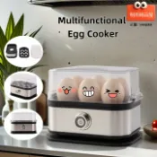 明熙精品屋 【迷你便攜】煮蛋器 早餐機 蒸蛋器 家用煮蛋機 不鏽鋼材質 自動斷電 快速蒸煮 宿舍辦公室必備