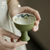 全球選品1館 生活百貨 墨己小青柑手繪金竹仿古陶瓷主人杯功夫茶具仿宋高足茶杯品茗杯