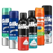 (店+)【Gillette 吉列】英國製造 GILLETTE 吉列 刮鬍泡 刮鬍露 200ml 凝膠 敏感肌膚 活性碳 男士刮鬍 剃鬚 剃鬍-小紅帽美妝