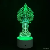 佛堂 供佛 六字真言 菩薩 咒語 咒文燈 長明燈 長壽燈 祈福 光明燈 韆手觀音佛像願燈桌麵佛前供燈鼠年本命佛夜燈擺件床