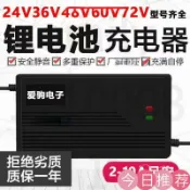 古書堂 110V 電動車 鋰電池 充電器 36V 48v 60V 72V 3a 54.6V 58_ 電動車 鋰電池 充