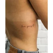 「愛自己」love yourself  紋身貼紙 微刺青 輕紋身  外拍 寫真 紋身貼 超美 性感 網紅 文字 草寫