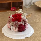 Floraflower 永生康乃馨蛋糕花 (不可食用)〖母親節禮物〗永生花 乾燥花  精美禮物 母親節 生日 情人節
