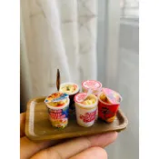 日式 泡麵 日清 袖珍手作 迷你 食玩 微型 藝術 擺飾 禮物 模型 黏土 情境布置 仿真食物