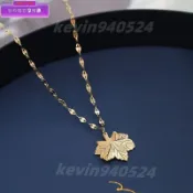 韓國東大門鈦鋼飾品 一夜暴富吊墜不鏽鋼葉子女生配飾 不褪色