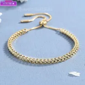 新款麥穗鈦鋼抽拉式編織手鍊女 韓國東大門流行不鏽鋼飾品 不褪色