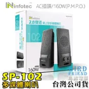 【鳥鵬電腦】infotec SP-102 桌上型多媒體喇叭 耳機輸出孔 防磁喇叭 110V AC插頭 電源開關 音量旋鈕