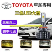 Toyota專用三色LED大燈 Camry Altis Rav4 Wish Yaris車頭燈 近燈 遠燈 霧燈 燈泡