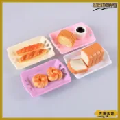 微縮仿真淺色盤子簡約可愛花邊麪包托盤娃娃屋diy食玩桌面擺件可開發票✅瑞福居擺件館✨️臺北出貨✨️