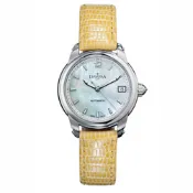 DAVOSA Ladies Delight 系列 經典時尚腕錶-白x駝色錶帶/34mm