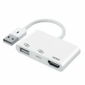 臻選時刻 【PD快充同屏】轉接器 HDMI轉接線 Lightning轉HDMI 手機轉電視 同屏線 影音傳輸線 支援USB 隨插即用 高清畫質 穩定不斷線 追劇投影必備